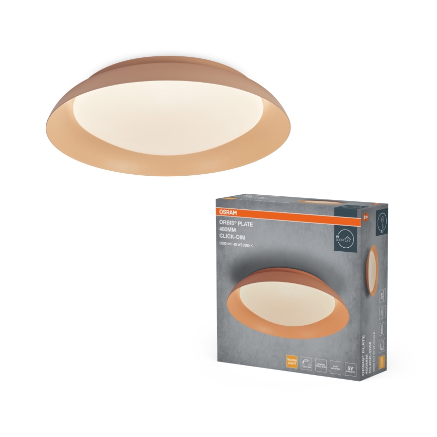 Osram - LED regulējams griestu gaismeklis PLATE LED/45W/230V diametrs 48 cm rozā