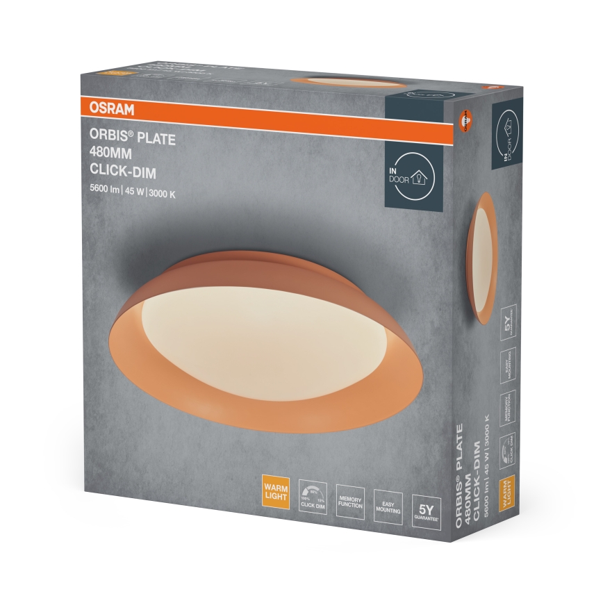 Osram - LED regulējams griestu gaismeklis PLATE LED/45W/230V diametrs 48 cm rozā