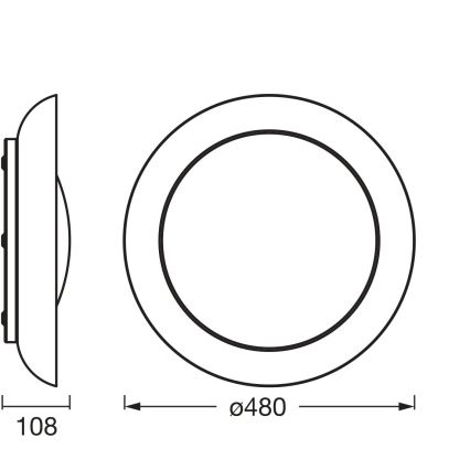Osram - LED regulējams griestu gaismeklis PLATE LED/45W/230V diametrs 48 cm rozā