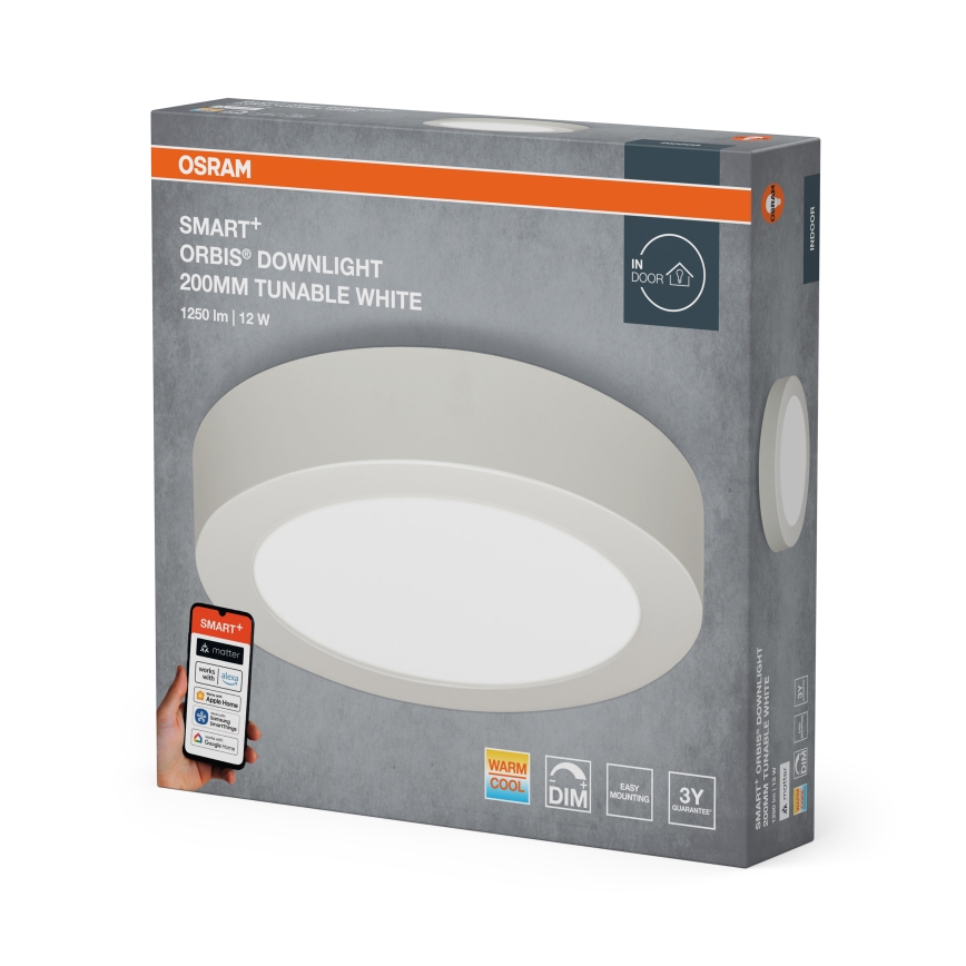 Osram - LED regulējams griestu lukturis SMART+ DOWNLIGHT LED/12W/230V Ø 20 cm 3000-6500K Wi-Fi