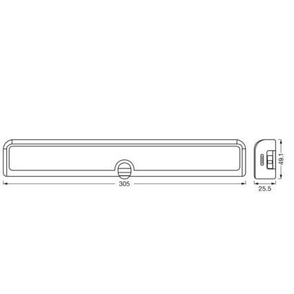 Osram - aptumšojams LED gaismeklis zem skapja ar kustības un krēslas sensoru LINEAR LED/3,8W/5V/3xAA 3000K 30 cm balts