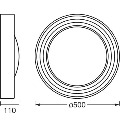 Osram - LED aptumšojams griestu gaismeklis ORBIS CONCRETE LED/24,5W/230V Ø 50 cm brūns/betons