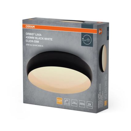 Osram - LED Dimējams griestu gaismeklis ORBIS LIVIA LED/24W/230V Ø 43 cm melns/balts