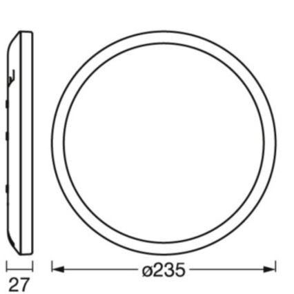 Osram - LED griestu gaismeklis ORBIS ULTRA SLIM LED, ar regulējamu spilgtumu, 15W/230V, 3000K, Ø 23,5 cm, melns