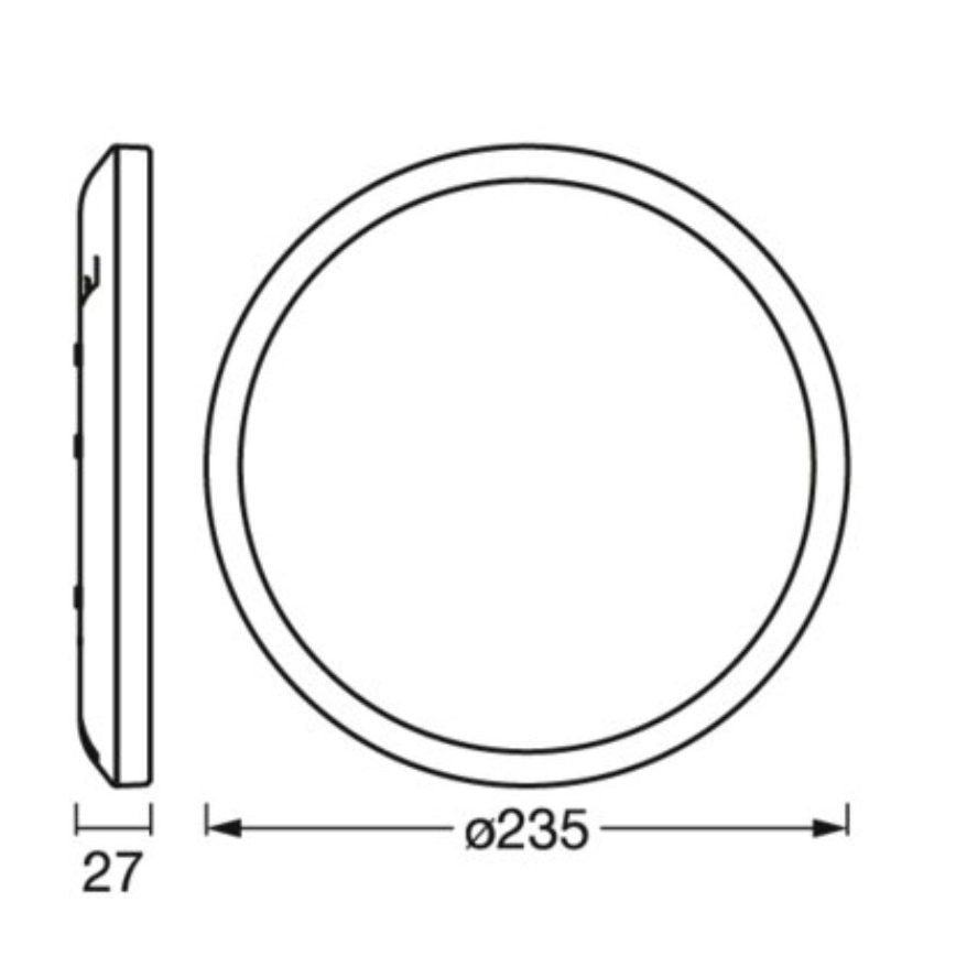 Osram - LED griestu gaismeklis ORBIS ULTRA SLIM LED, ar regulējamu spilgtumu, 15W/230V, 3000K, Ø 23,5 cm, melns