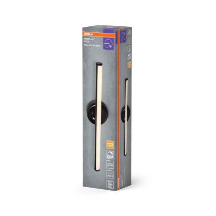 Osram - NIGHTLUX LED uzlādējams sienas gaismeklis ar pieskāriena vadību un regulējamu spilgtumu, LED/1,8W/5V, melns