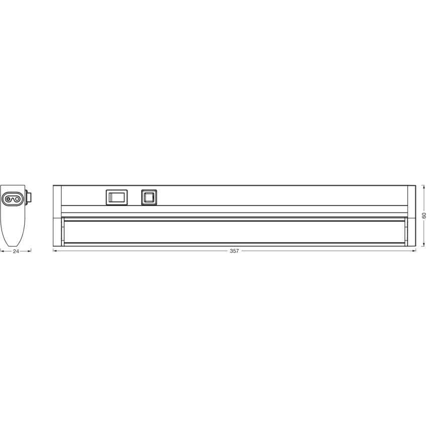 Osram - LED dimmējams zem skapja gaismeklis LINEAR TURN LED/6W/230V 3000/4000/6500K 35 cm melns