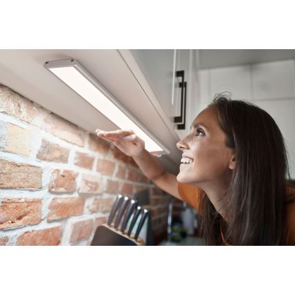 Osram - LED zem skapja gaismeklis ar kustības un krēslas sensoru LINEAR LED/3,2W/3,7V 500 mAh 3000/4000/6500K 40 cm pelēks