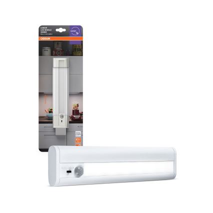 Osram - LED gaismeklis zem skapja ar kustības un krēslas sensoru LINEARLED LED/1,9W/6V 4xAA 4000K 21,4 cm balts