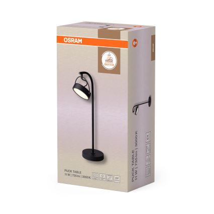 Osram - LED galda lampa DECOR PUCK LED/11W/230V CRI 90 melna