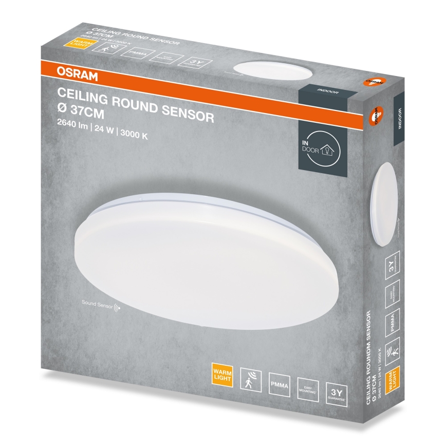 Osram - LED griestu lampa ar krēslas sensoru ROUND LED/24W/230V Ø 37 cm
