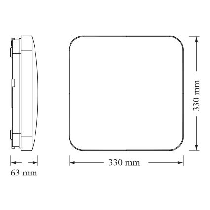 Osram - LED griestu gaismeklis ar krēslas sensoru SQUARE LED/24W/230V 33x33 cm
