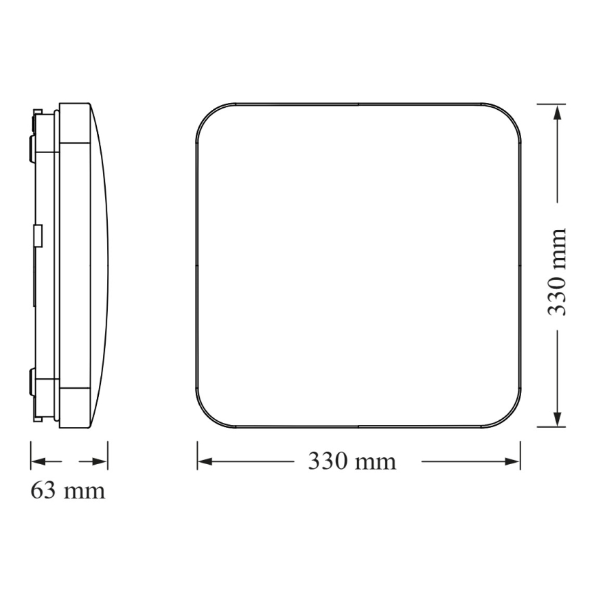 Osram - LED griestu gaismeklis ar krēslas sensoru SQUARE LED/24W/230V 33x33 cm