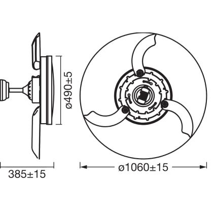 Osram - LED griestu gaismeklis ar ventilatoru CEILING FAN LED/66W/230V 3000/4000/6500K balta + tālvadība