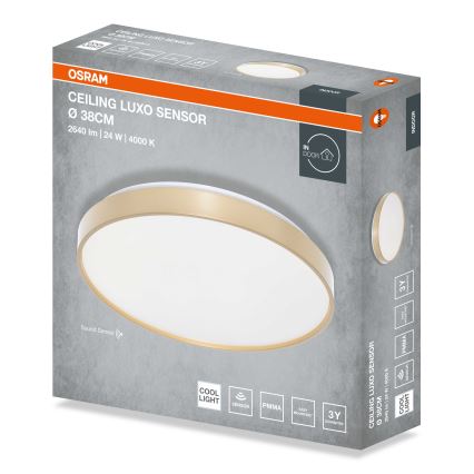 Osram - LED griestu lampa ar krēslas sensoru CEILING LUXO LED/24W/230V Ø 38 cm zelta