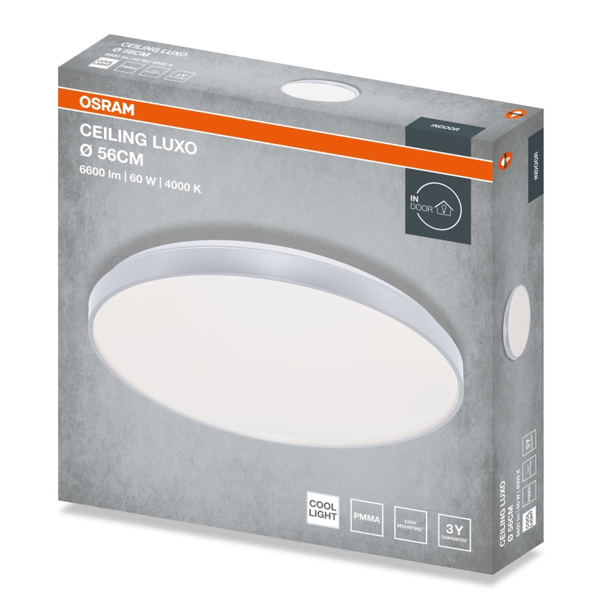 Osram - LED griestu gaismeklis CEILING LUXO LED/60W/230V Ø 56 cm sudraba