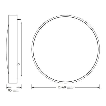 Osram - LED griestu gaismeklis CEILING LUXO LED/60W/230V Ø 56 cm sudraba