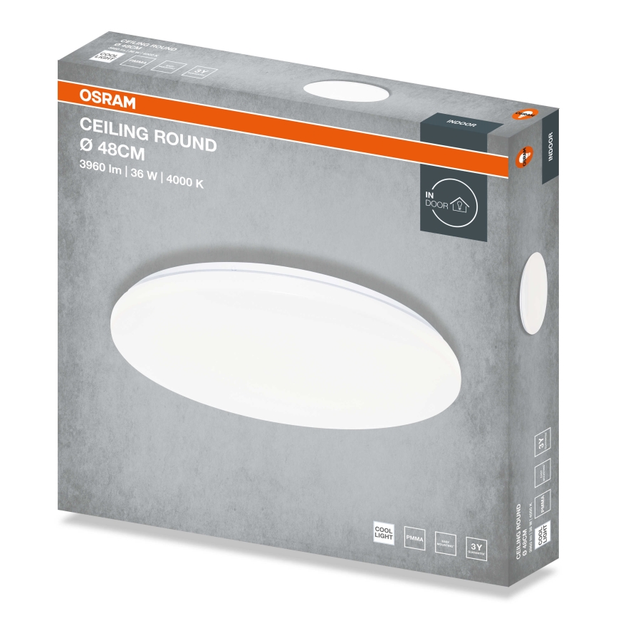 Osram - LED griestu gaismeklis CEILING ROUND LED/36 W/230 V/4000 K Ø 48 cm balts