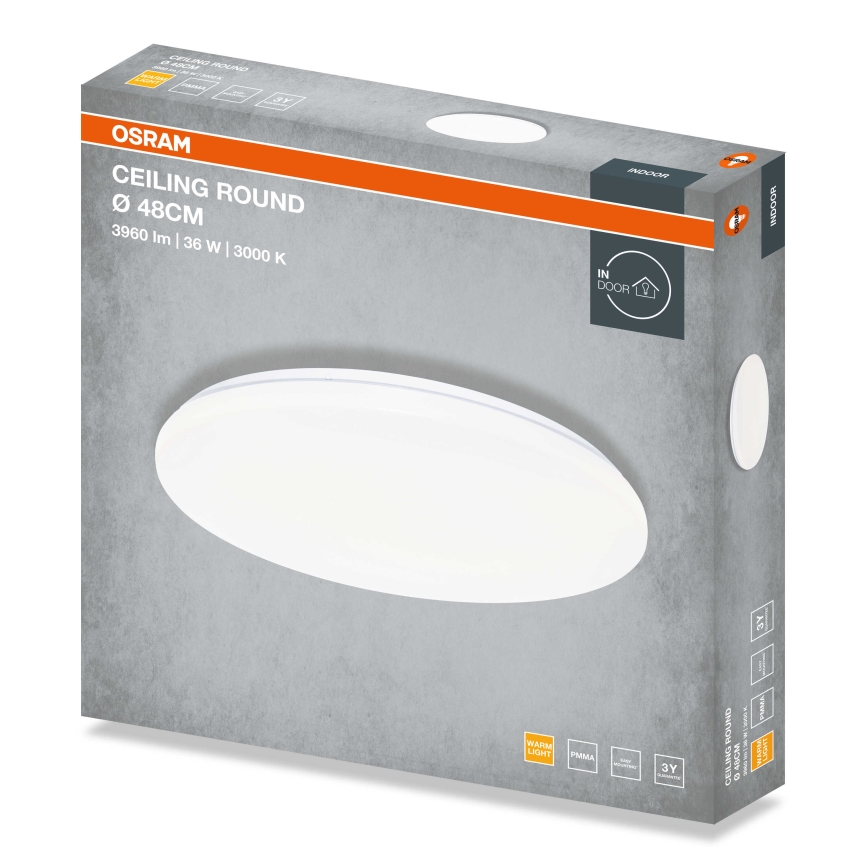 Osram - LED griestu gaismeklis CEILING ROUND LED/36W/230V 3000K Ø 48 cm balta