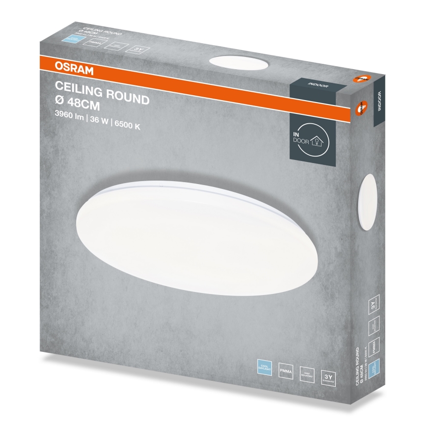Osram - LED griestu gaismeklis CEILING ROUND LED/36W/230V 6500K Ø 48 cm balts