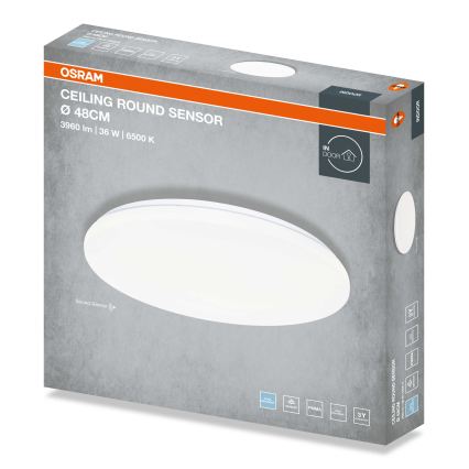 Osram - LED griestu gaismeklis ar krēslas sensoru CEILING ROUND LED/36W/230V 6500K Ø 48 cm balts