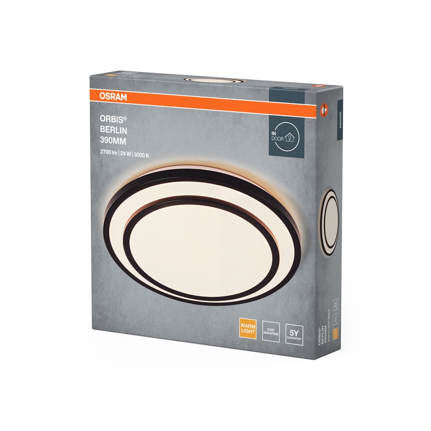 Osram - LED griestu gaismeklis ORBIS BERLIN LED/24W/230V Ø 39 cm melns