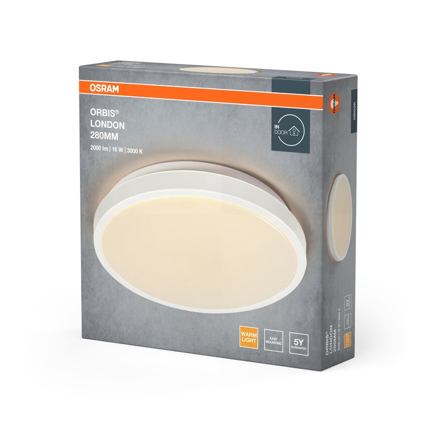 Osram - LED griestu gaismeklis ORBIS LONDON LED/16W/230V Ø 28 cm balts