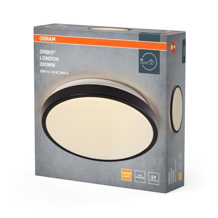 Osram - LED griestu gaismeklis ORBIS LONDON LED/16W/230V Ø 28 cm melns
