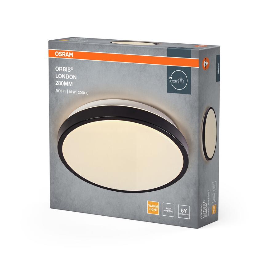 Osram - LED griestu gaismeklis ORBIS LONDON LED/16W/230V Ø 28 cm melns