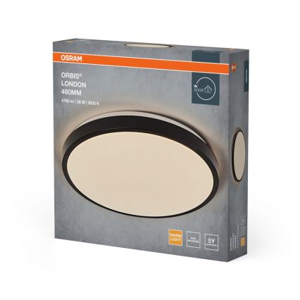 Osram - LED griestu gaismeklis ORBIS LONDON LED/36W/230V Ø 48 cm melns