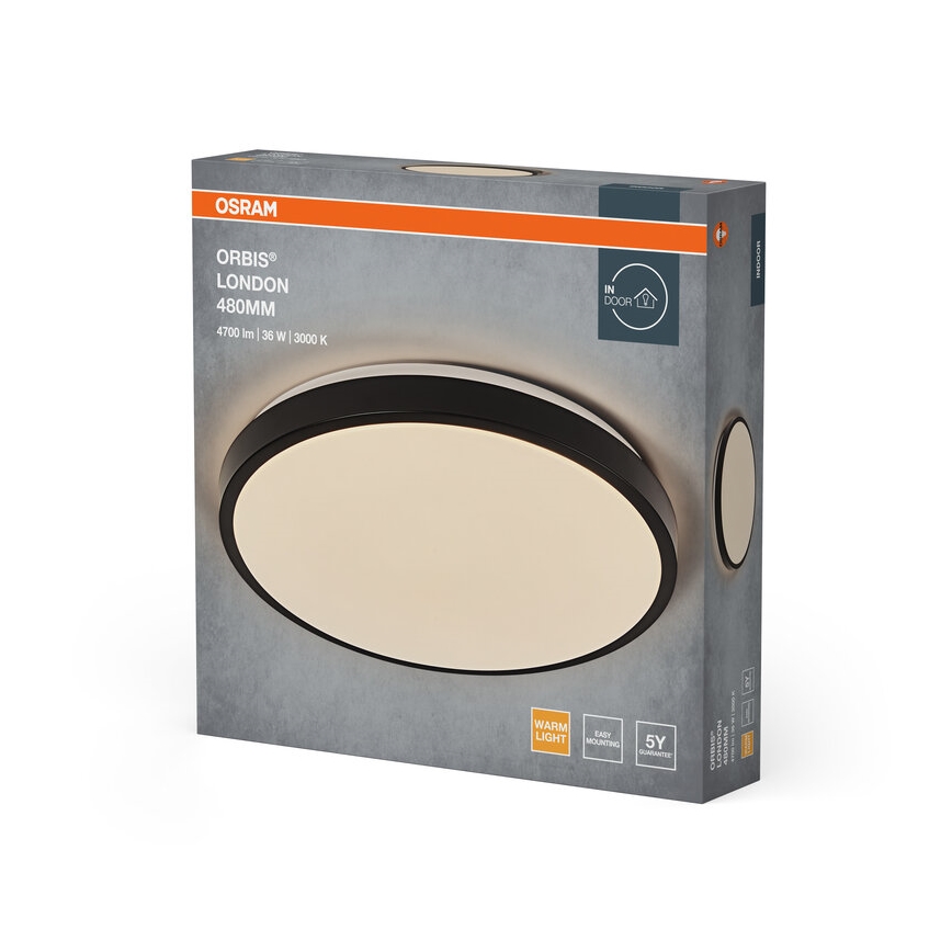 Osram - LED griestu gaismeklis ORBIS LONDON LED/36W/230V Ø 48 cm melns