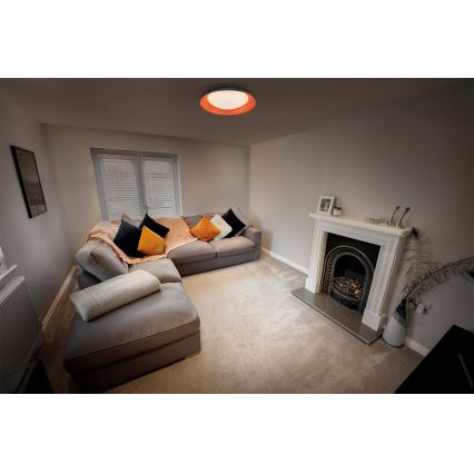 Osram - LED Aptumšojams griestu lukturis ORBIS PLATE LED/19W/230V Ø 31 cm oranžs/melns