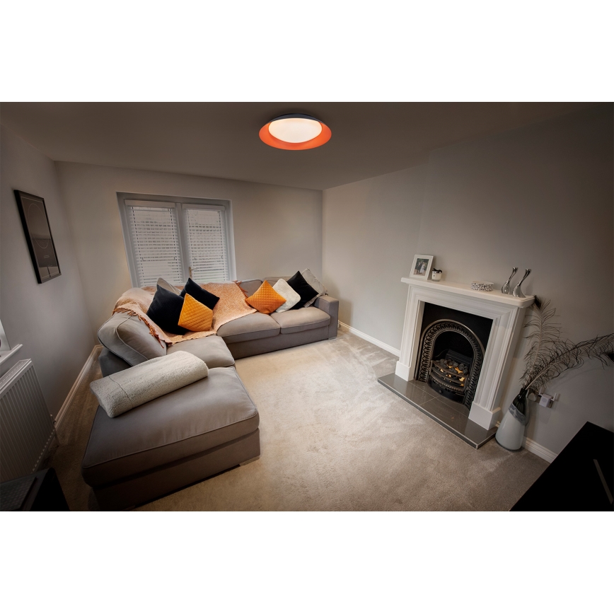 Osram - LED Aptumšojams griestu lukturis ORBIS PLATE LED/19W/230V Ø 31 cm oranžs/melns