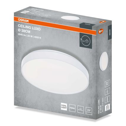 Osram - LED griestu lampa CEILING LUXO LED/24W/230V, diametrs 38 cm, balta