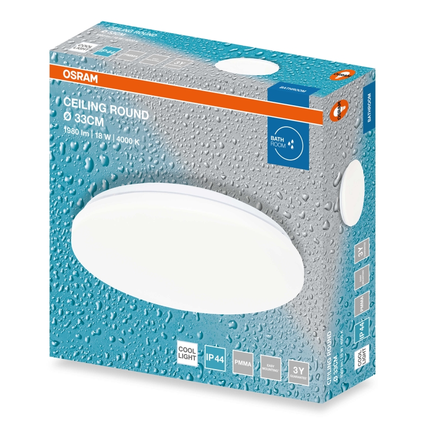 Osram - LED vannas istabas griestu lampa CEILING ROUND/18W/230V 4000K Ø33 cm IP44 balta