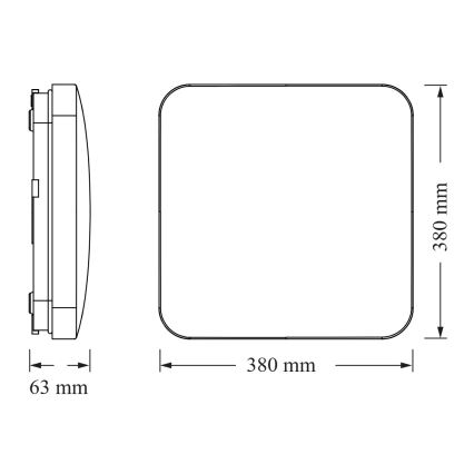 Osram - LED griestu gaismeklis ar krēslas sensoru CEILING SQUARE LED/36W/230V 4000K 38x38 cm balts