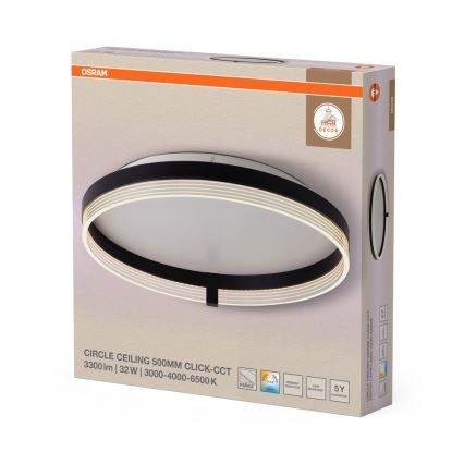 Osram - LED griestu lampa DECOR CIRCLE LED/32W/230V 3000/4000/6500K Ø 50 cm melna/balta