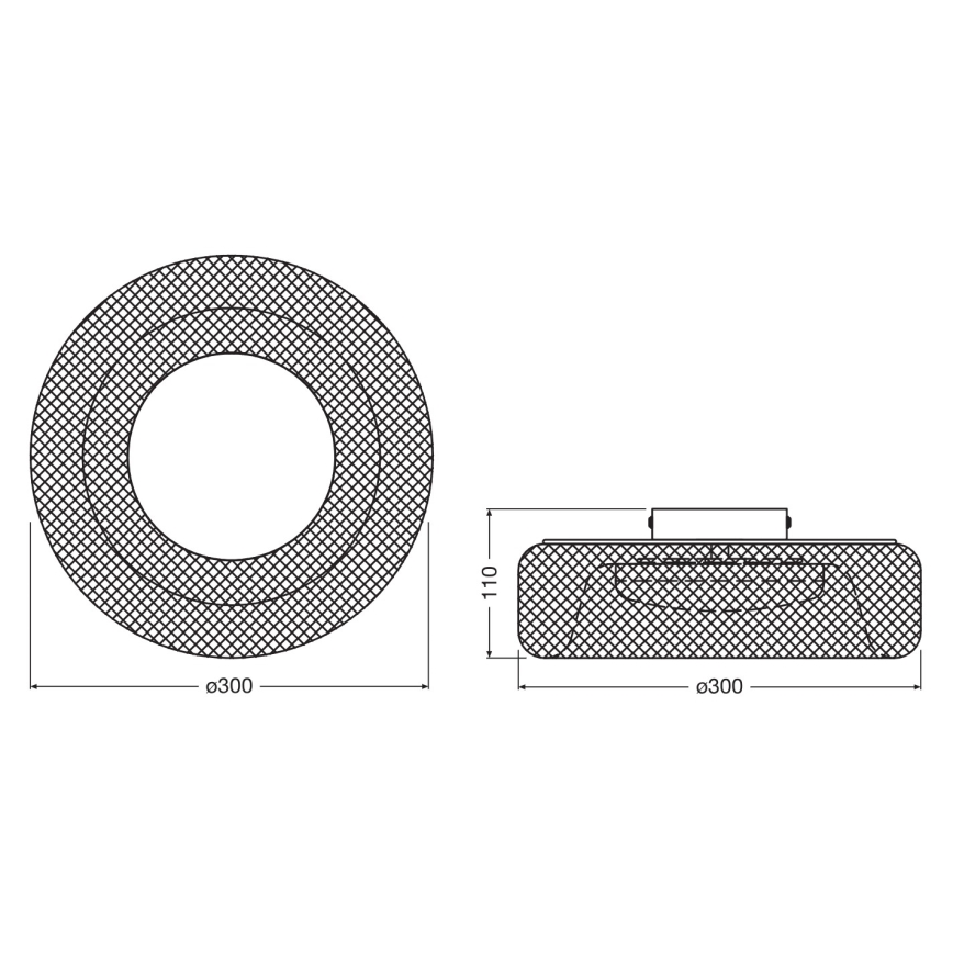 Osram - LED griestu lampa DECOR MESH LED/18,5W/230V Ø 30 cm melna