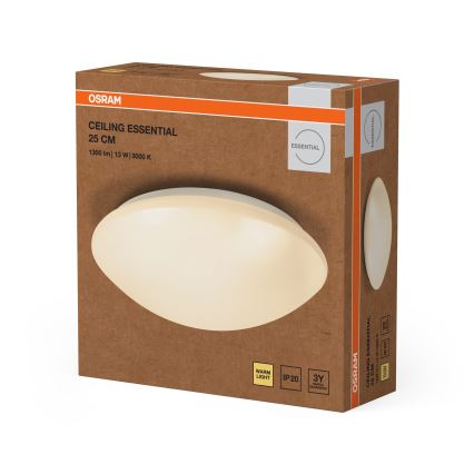 Osram - LED griestu lampa ESSENTIAL LED/13W/230V Ø 25 cm balta