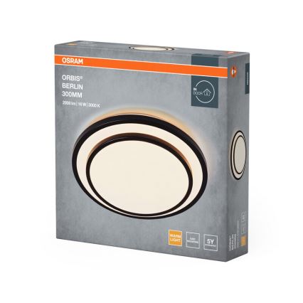 Osram - LED griestu lampa ORBIS BERLIN LED/16W/230V Ø 29,3 cm melna