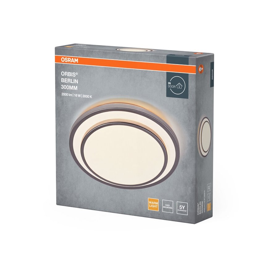 Osram - LED griestu lampa ORBIS BERLIN LED/16W/230V Ø 29,3 cm sudraba