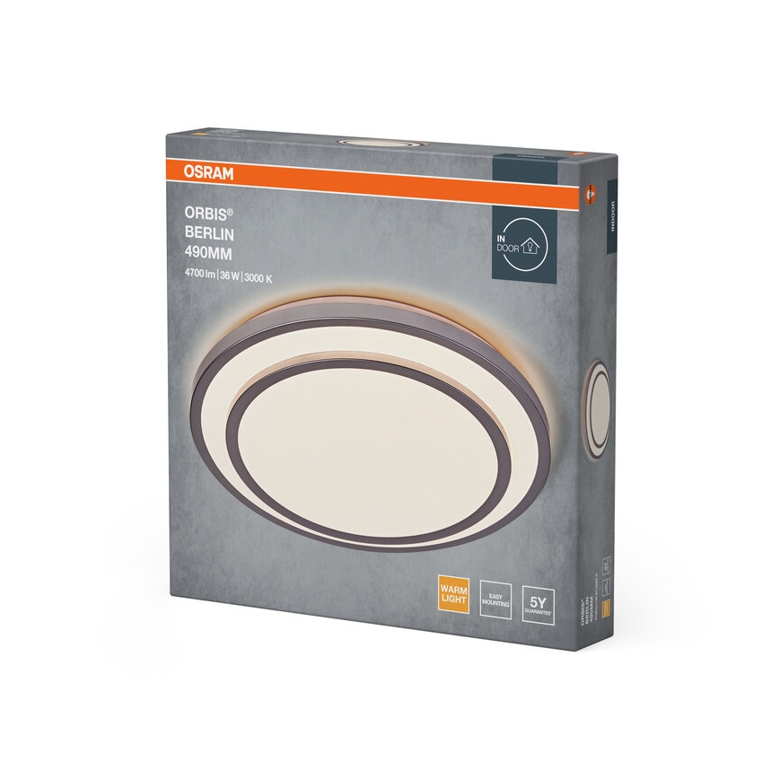 Osram - LED griestu lampa ORBIS BERLIN LED/36W/230V Ø 49,2 cm sudraba