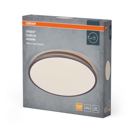 Osram - LED griestu lampa ORBIS DUBLIN LED/36W/230V Ø 49 cm sudraba krāsā