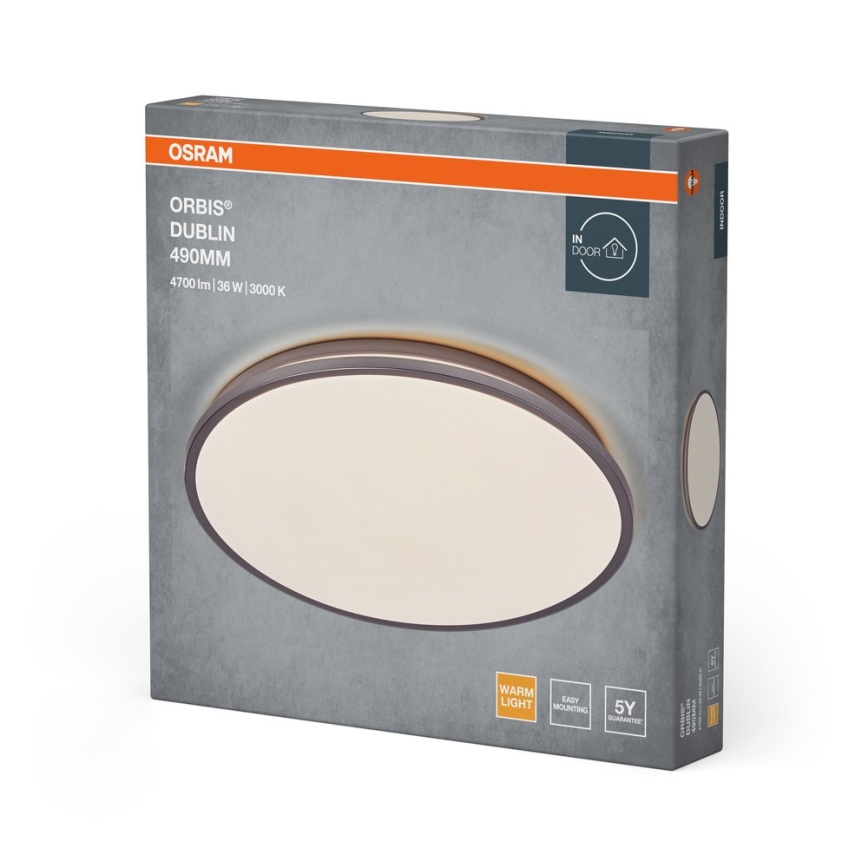 Osram - LED griestu lampa ORBIS DUBLIN LED/36W/230V Ø 49 cm sudraba krāsā