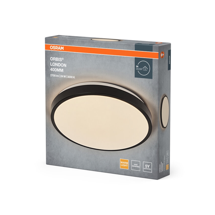 Osram - LED griestu lampa ORBIS LONDON LED/24W/230V Ø 39,5 cm melna