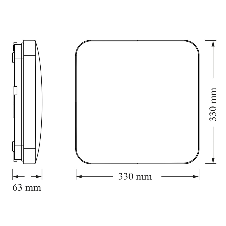 Osram - LED griestu lampa SQUARE LED/24W/230V 33x33 cm
