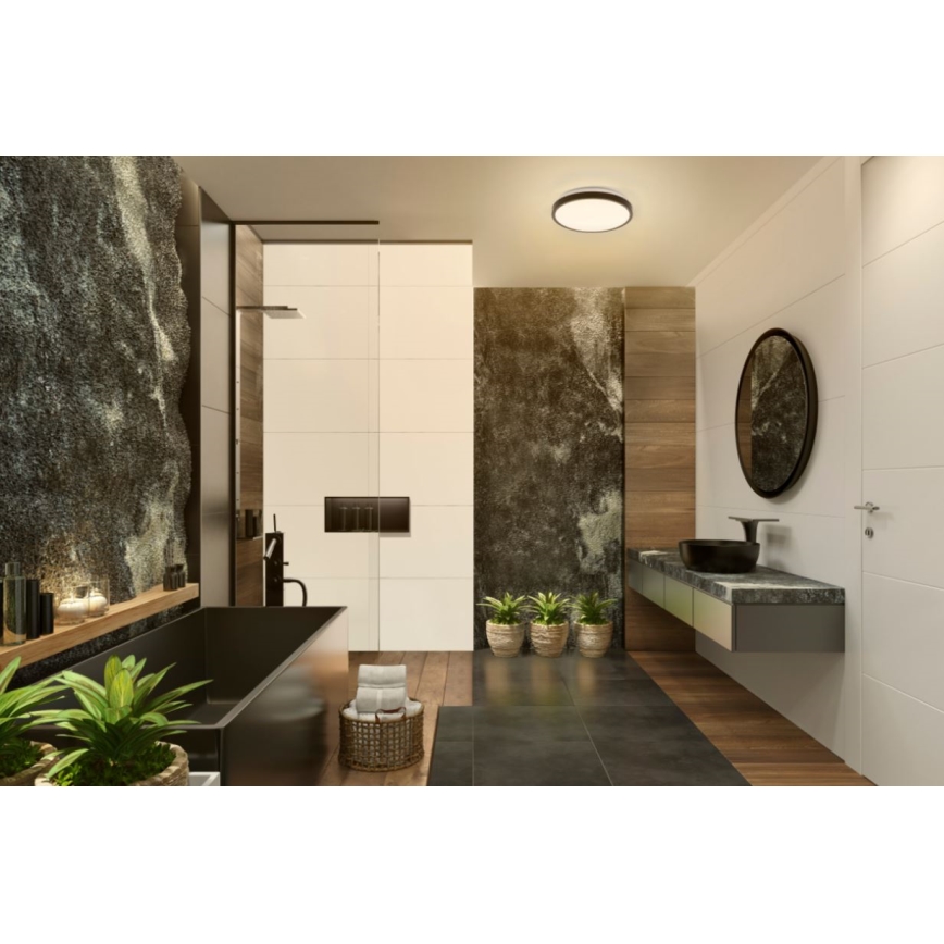 Osram - LED vannas istabas griestu lampa DISC LED/18W/230V 3000/4000K pr. 30 cm IP44 melna