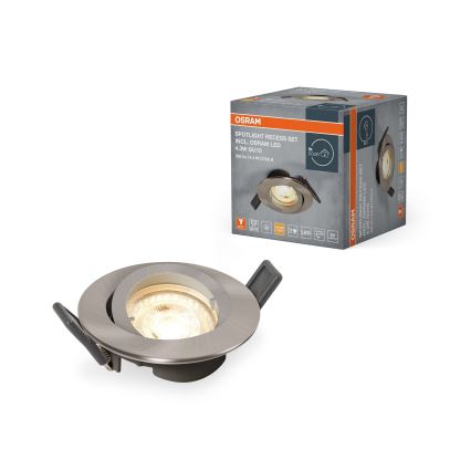 Osram - LED iebūvējamais gaismeklis SPOT 1xGU10/4,3W/230V 2700K CRI 90 matēts hroms