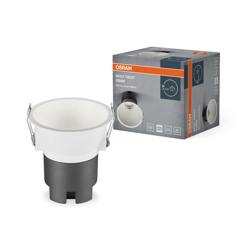 Osram - LED iebūvējamais gaismeklis SPOT TWIST LED/10W/230V 4000K Ø 9,3 cm balta