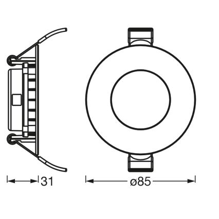 Osram - LED iebūvējamais griestu gaismeklis SLIM LED/4,5W/230V 3000K